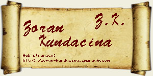 Zoran Kundačina vizit kartica